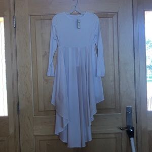 - High low white long sleeve shirt. NEW